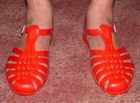 80's lace up jelly sandals